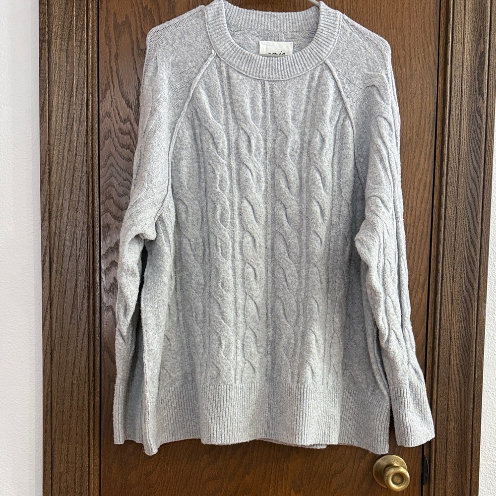 Aerie always and forever Gray Cable Knit Sweater